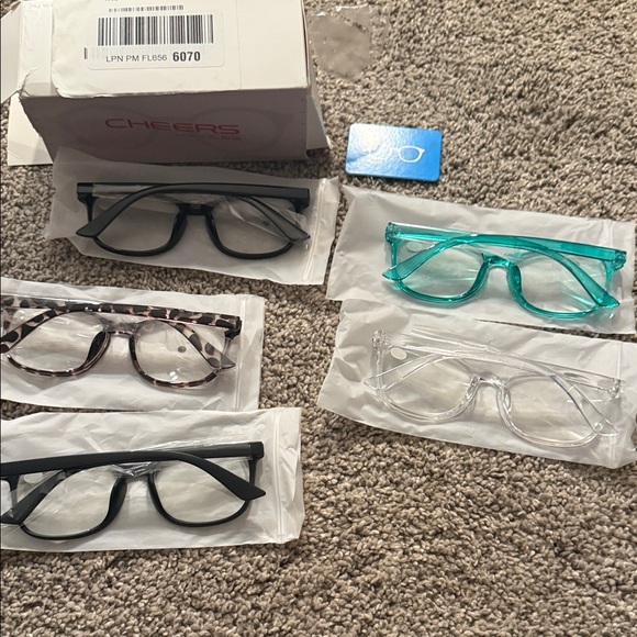 5 pair Glasses Pack in Teal, Black, Tortoise, and Clear Readers +1.50 - Picture 5 of 5